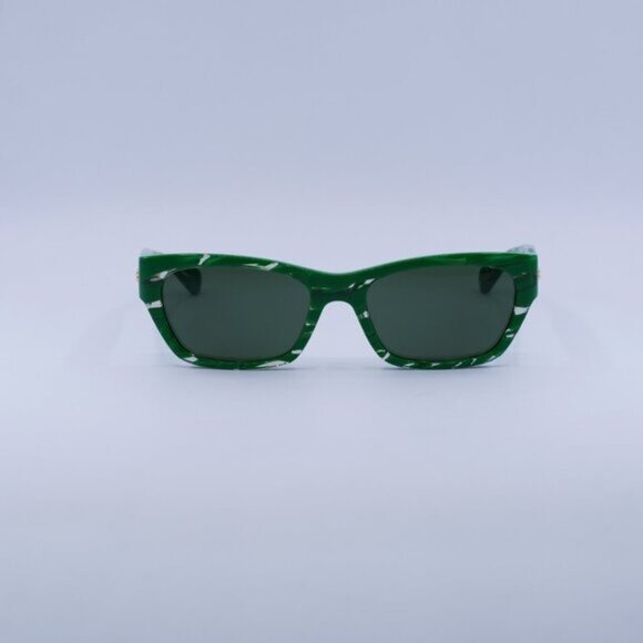 ?️ New Bottega Veneta BV1143S 004 Sunglasses - Green/White Frame, Green Lenses main image 6